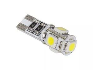 Bec LED 5x SMD5050 alb auto CANBUS T10 12V 1.8W 45lm Vipow