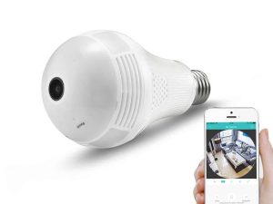 Bec LED cu camera IP VR bulb camera Panoramic WI-Fi 360EyeS 100-240V White