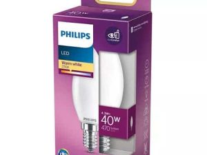Bec LED filament Philips lumanare B35 E14 4.3W (40W) 470lm lumina calda 2700K 929001345355