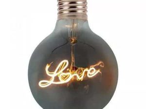 Bec LED G125 E27 5W 70lm cu filament 2200K alb cald model LOVE V-TAC