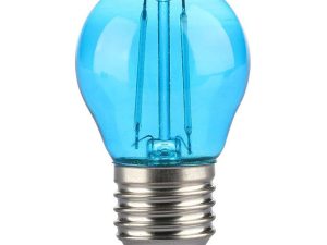 Bec LED G45 E27 2W cu filament lumina albastra V-tac SKU-217412