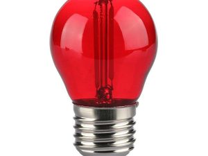 Bec LED G45 E27 2W cu filament lumina rosie V-tac SKU-217413