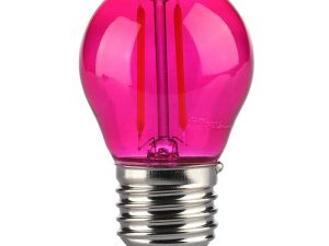 Bec LED G45 E27 2W cu filament lumina roz V-tac SKU-217410