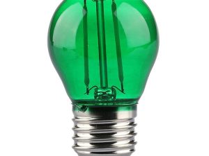 Bec LED G45 E27 2W cu filament lumina verde V-tac SKU-217411