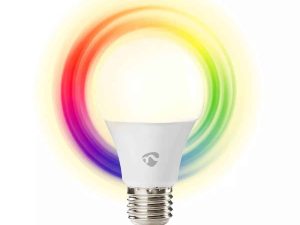 Bec LED Smart WiFi RGB cu lumina alba calda E27 Nedis