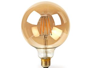 Bec Wi-Fi Smart LED cu filament Nedis E27 125mm 5W 500lm 2700K auriu