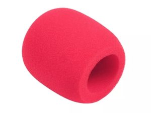 Burete microfon rosu mare 75x60mm Azusa MIK1574B