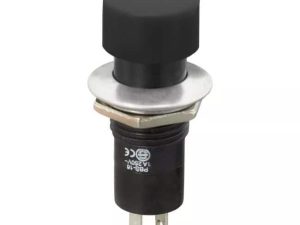 Buton 1 circuit 1A 250V ON-(OFF) negru fara retinere