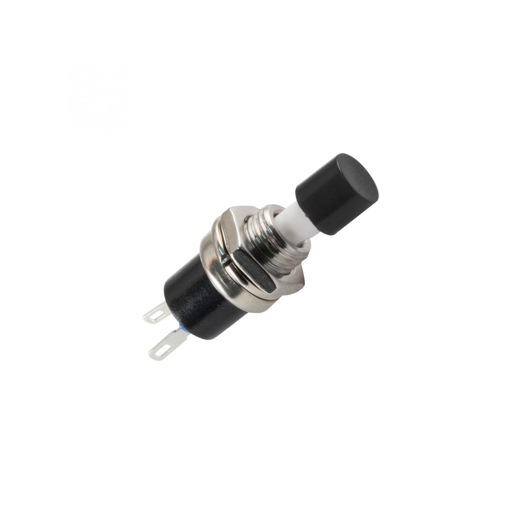 Somogyi Elektronic Buton intrerupator mini negru OFF-(ON) fara retinere 1 circuit 12V 1.5A incastrabil 7mm