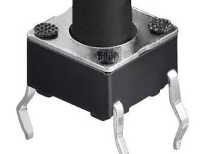 Buton microcontact 4 pini OFF-ON fara retinere 6x6mm buton 4mm de la PCB 7mm