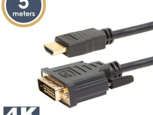 Cablu 24+1 DVI-D la HDMI 5m v2.0 10.2Gbps aurit Delight
