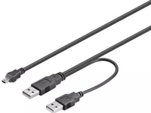 Cablu 2x USB A tata la mini USB tata 1.8m Goobay