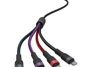 Cablu 4in1 USB TYPE C MICRO USB LIGHTNING - USB 2.4A 1.2m V-TAC SKU-7748