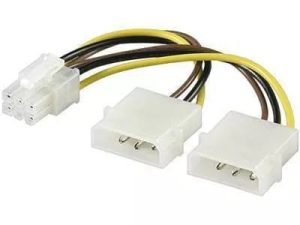Cablu adaptor 2x Molex 5.25 la P6 PCI Express 6 pini 0.15m Goobay