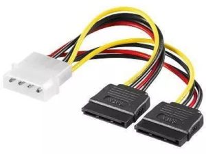 Cablu adaptor 2x Sata la Molex 5.25 4 pini tata 15cm Goobay