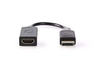Cablu adaptor 4K DisplayPort v1.2 tata - HDMI mama 0.2m gri Nedis