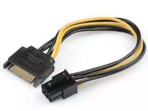 Cablu adaptor alimentare placa video PCIE 6 pini - SATA tata 0.2m