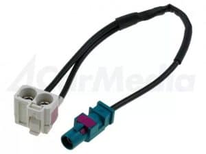 Cablu adaptor antena auto Fakra mufa tata - 2x Fakra soclu mama 0.25m Audi RNS-E 4CARMEDIA