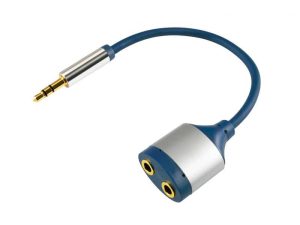 Cablu adaptor audio HiFi stereo Jack 3.5 mm tata - 2x 3.5 mm mama 15cm dublu ecranat HOME