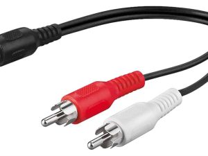 Cablu adaptor audio Y STEREO 2x RCA tata la 1x RCA mama 0.2m 50008 Goobay