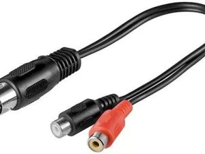 Cablu adaptor DIN tata 180 5 pini la 2x RCA mama 0.2m Goobay