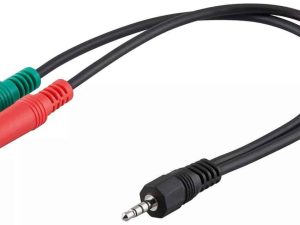 Cablu adaptor Jack 4 pini 3.5 mm la 2x 3.5 mm mama Goobay