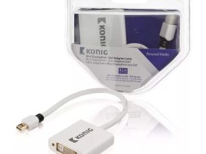 Cablu adaptor Mini DisplayPort tata - DVI-I 24+5 mama 0.2m alb Konig