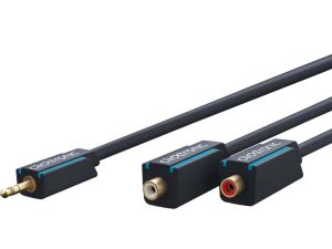 Cablu adaptor Profesional Jack 3.5 mm tata - 2x RCA mama OFC cupru 10cm dublu ecranat aurit Clicktronic 70492