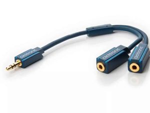 Cablu adaptor Profesional splitter Jack 3.5 mm x2 OFC cupru ecranat 10cm Clicktronic