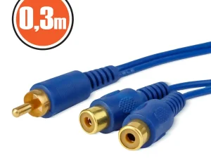 Cablu adaptor RCA la 2x RCA mama 0.3m