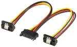 Cablu adaptor SATA mama - 2x SATA 90grade tata 20cm