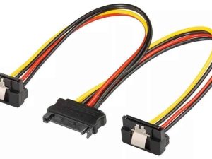 Cablu adaptor SATA mama la 2x SATA 90 grade tata Goobay 95115