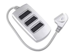 Cablu adaptor Scart Box cu 3 cai Scart 21 pini mama