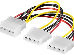Cablu adaptor splitter alimentare molex 5.25 la molex 2x 5.25 15cm