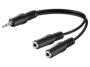 Cablu adaptor stereo Jack 3.5 mm - 2x 3.5 mm mama Goobay