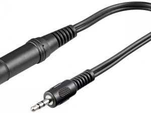 Cablu adaptor STEREO Jack 3.5 mm tata la STEREO Jack 6.35 mm mama 20cm Goobay