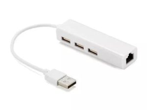 Cablu adaptor USB 2.0 la RJ45 retea Ethernet 100Mbps +HUB 3x USB 2.0 Well