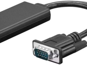 Cablu adaptor VGA +audio USB la HDMI 1920x1080P 0.1m Goobay