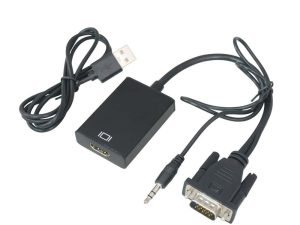 Cablu adaptor VGA tata + JACK 3.5 mm - HDMI mama 0.1m Windows 10