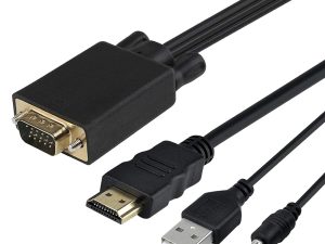 Cablu adaptor VGA+JACK 3.5 mm - HDMI tata-mama 1.5m ADAPVGA-HDMI 1.5