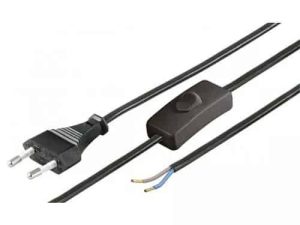 Cablu alimentare Euro 1.5m 2 fire cu intrerupator Goobay