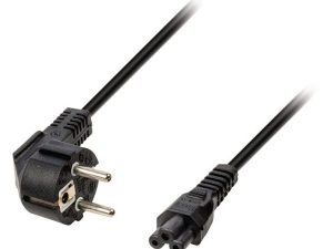 Cablu alimentare notebook/laptop 1.2m 10A Schuko tata 90 la IEC320-C5 mama negru H03VV-F3G 0.75mm2 conductor aliminiu cuprat