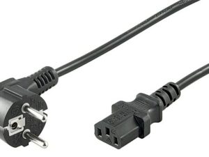 Cablu alimentare PC 15m CEE 7/7 tata 90 la IEC320-C13 mama negru H03VV-F3G 0.75mm cupru 10A