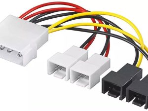 Cablu alimentare PC 4 pini - 2x 2 pini 12V + 2x 2 pini 5V 15cm Goobay