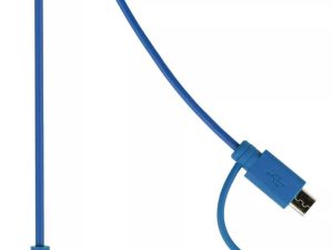 Cablu alimentare si sincronizare albastru USB 2.0 A tata - micro B tata cu adaptor lightning 1m cupru Valueline