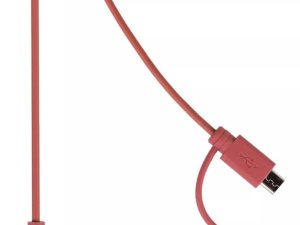Cablu alimentare si sincronizare rosu USB 2.0 A tata - micro B tata cu adaptor lightning 1m cupru Valueline
