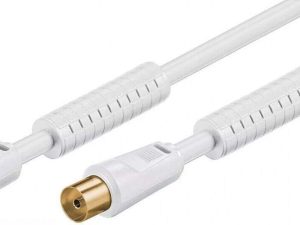Cablu antena ecranat tata-mama 1.5m alb Goobay