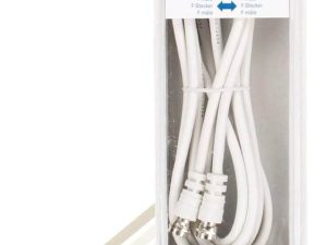 Cablu antena F tata - F tata 2m alb VALUELINE