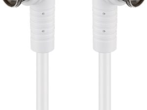 Cablu antena SAT 90 grade 80dB dublu ecranat 1.5m F tata rapida 90 - F tata rapida 90 complet ecranate alb Goobay 67341