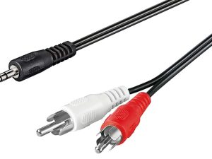 Cablu audio adaptor Jack tata 3.5 mm la stereo 2x RCA tata 0.5m Goobay